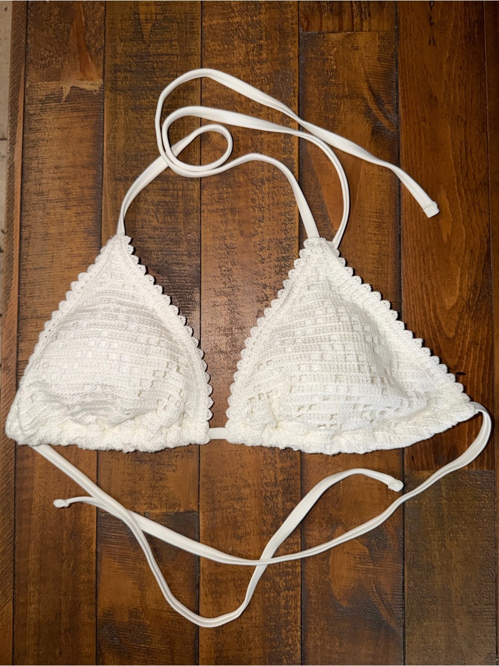 Target White Crochet Triangle Bandeau Top